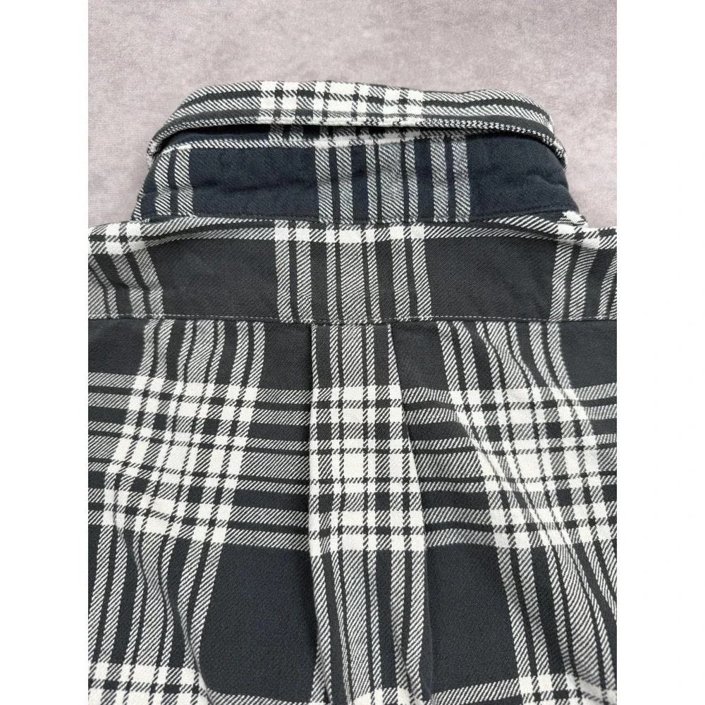 VTG Polo Jeans Co Ralph Lauren Shirt Mens XL Black White Plaid Flannel Button Up
